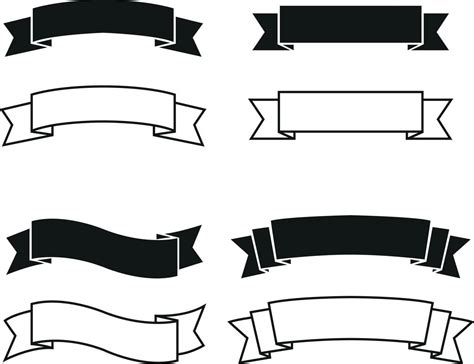 ribbon vector black and white.